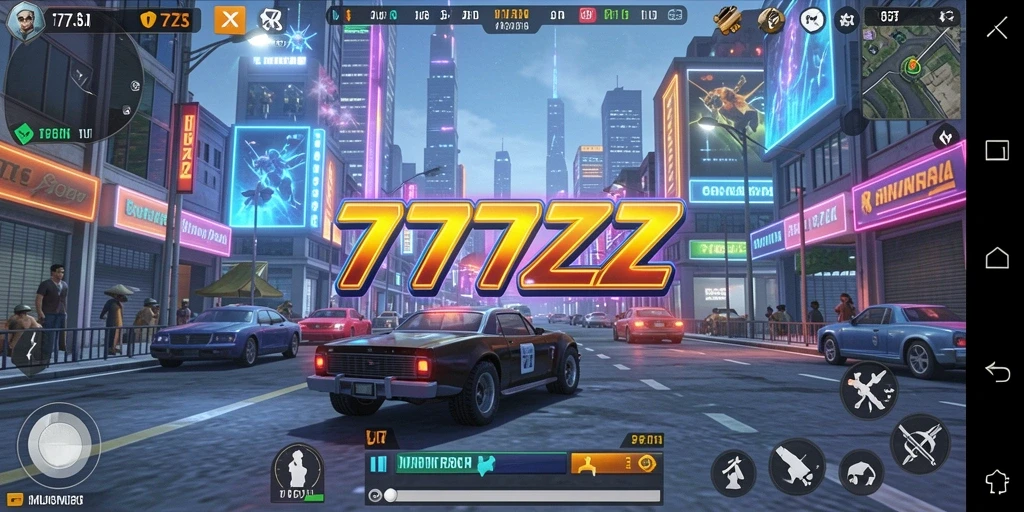 Screenshot gameplay 777ZX menampilkan dunia simulasi yang hidup.