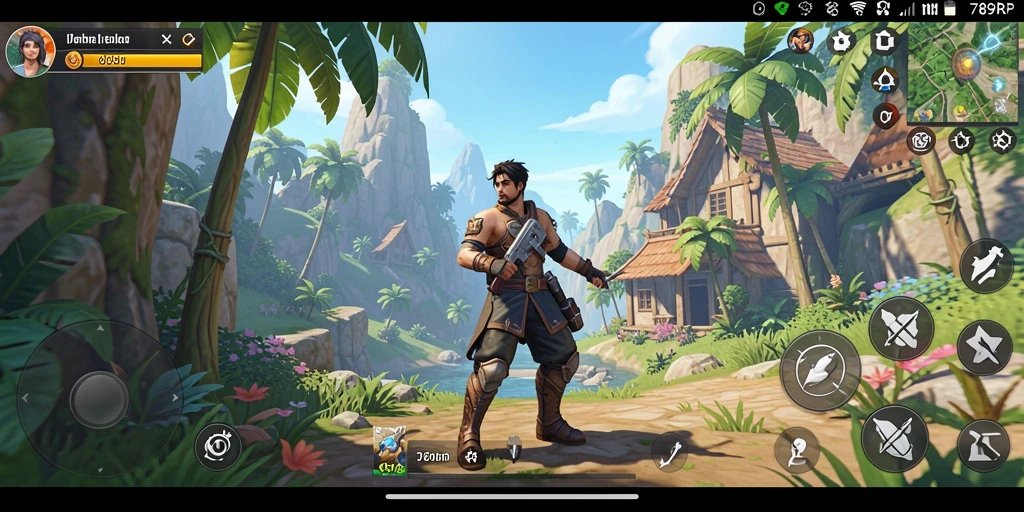 Screenshot gameplay 789RP menampilkan eksplorasi dunia terbuka yang luas.