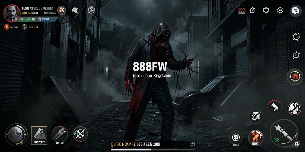 Tampilan gameplay penuh ketegangan dalam <strong>888FW</strong> saat menjelajahi kegelapan.