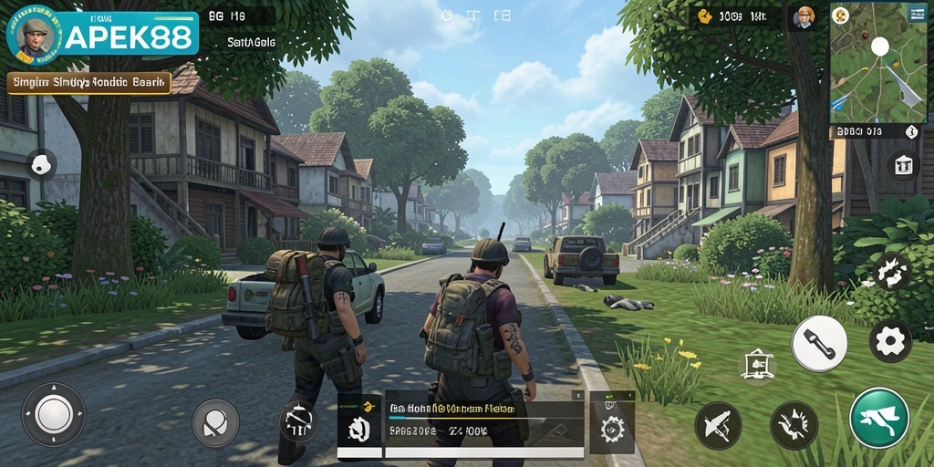 Screenshot menunjukkan interaksi karakter dalam gameplay APEK88.