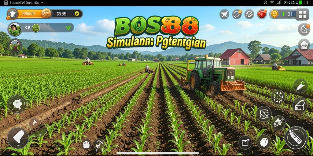 Tampilan menarik dari gameplay <strong>BOS88</strong> saat bertani.