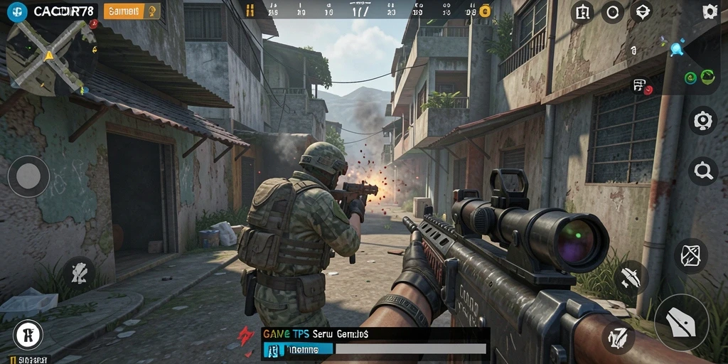 Tampilan gameplay intens dari CACOR78 dengan aksi menembak yang menegangkan.