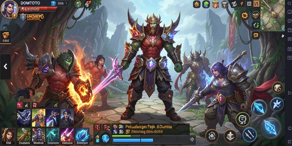 Tangkapan layar DOMTOTO menunjukkan aksi pertarungan seru dalam permainan MMORPG.