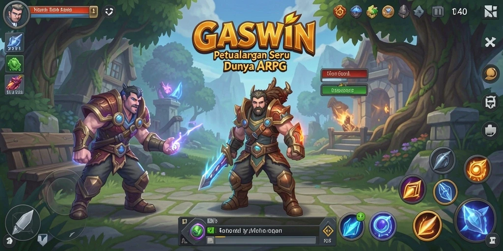 Tampilan gameplay GASWIN yang penuh aksi dalam dunia ARPG.