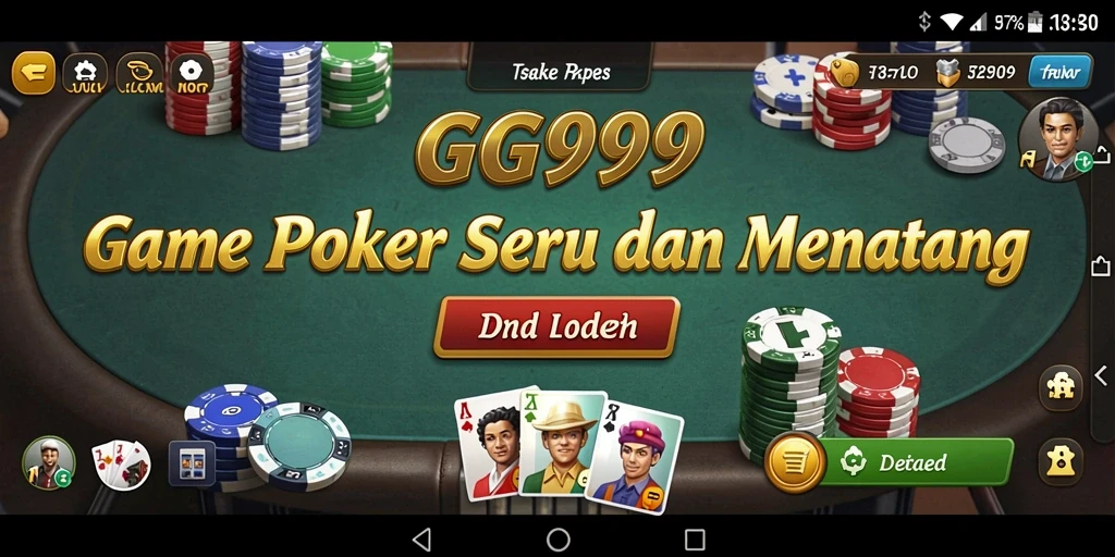Tangkapan layar gameplay Poker GG999 yang mendebarkan.