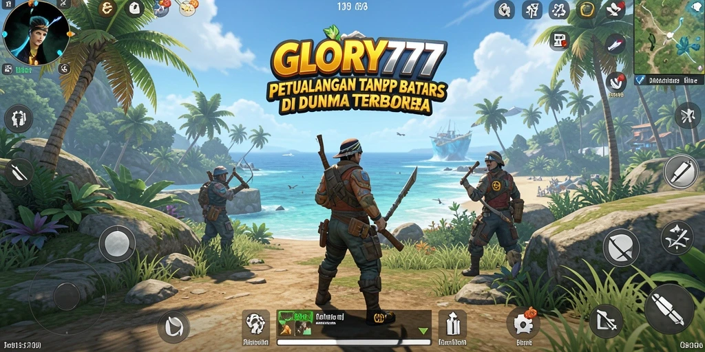 Tampilan gameplay menarik dari GLORY777 dalam dunia Open World.