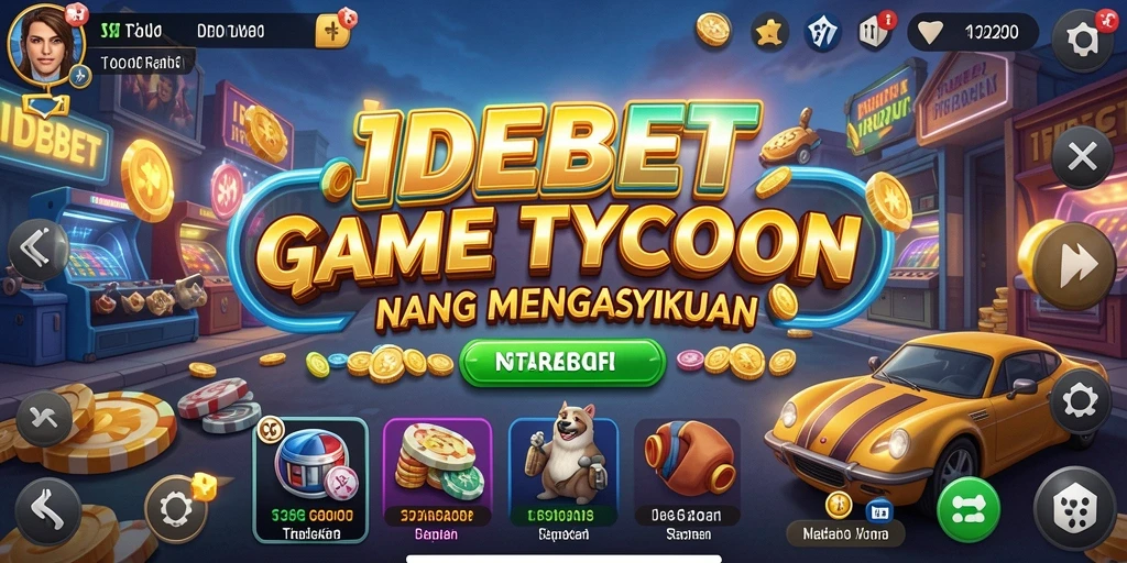 Screenshot utama menunjukkan pebisnis sukses di dunia Tycoon.