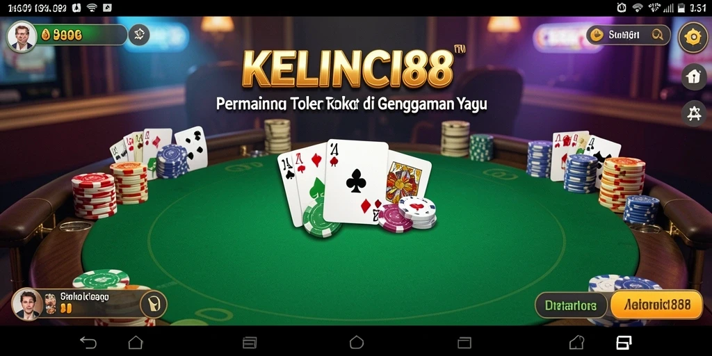 Tampilan gameplay seru dalam KELINCI88, menampilkan aksi poker yang mendebarkan.