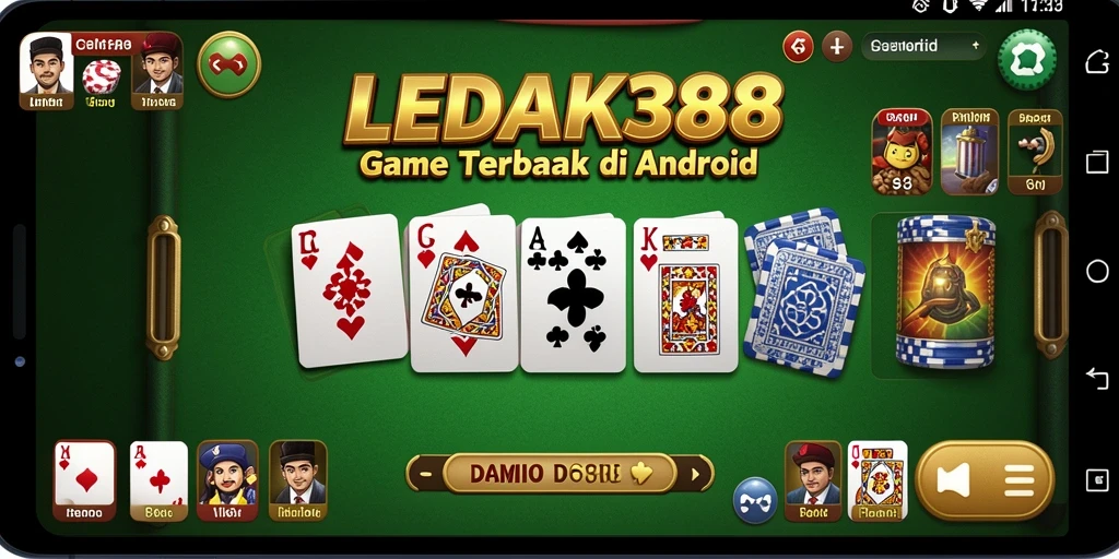 Tampilan gameplay menegangkan dalam LEDAK388 saat bermain Domino.
