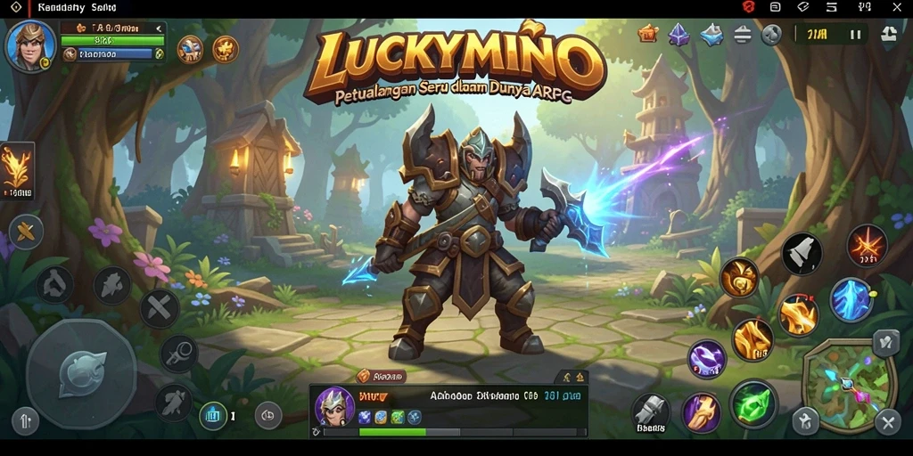 Gameplay petualangan seru di dunia <strong>LUCKYMINO</strong> yang menakjubkan.