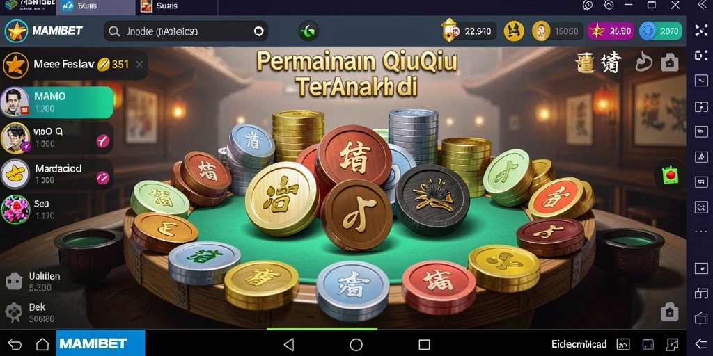 Screenshot gameplay MAMIBET yang menunjukkan pengaturan meja QiuQiu.