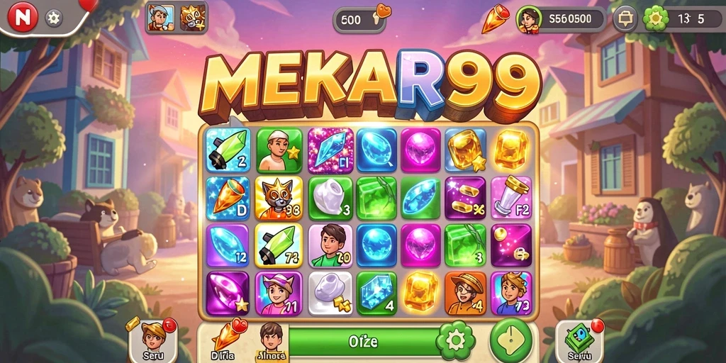 Tampilan gameplay seru dari MEKAR99 dengan tantangan Match-3.