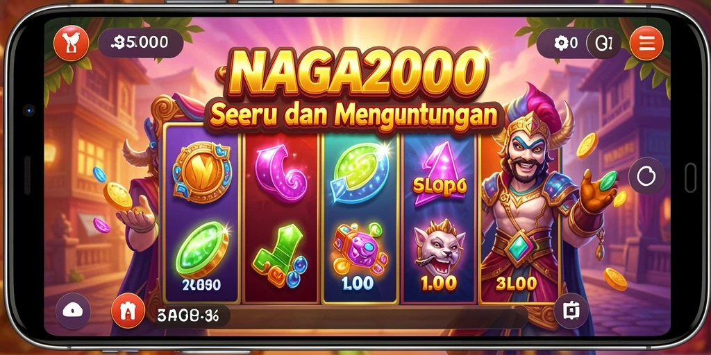 Tampilan gameplay menarik dari NAGA2000 yang penuh warna.