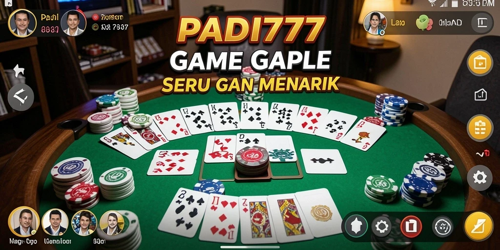 Screenshot utama PADI777 menampilkan gameplay Gaple yang mendebarkan.