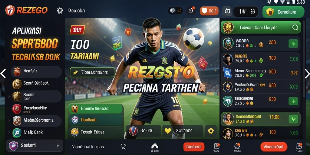 Tampilan menarik dari gameplay aplikasi Sportsbook REZEGO.