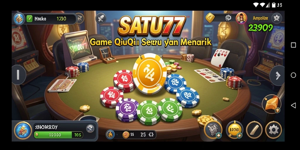 Screenshot SATU77 menampilkan gameplay QiuQiu yang menarik.