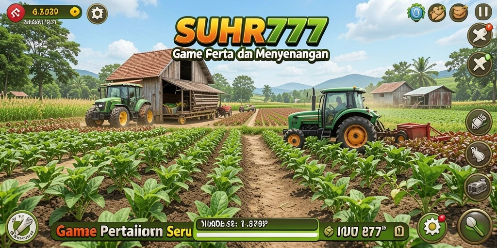 Tampilan menarik dari gameplay <strong>Suhu777</strong> yang menggambarkan kebun yang subur.