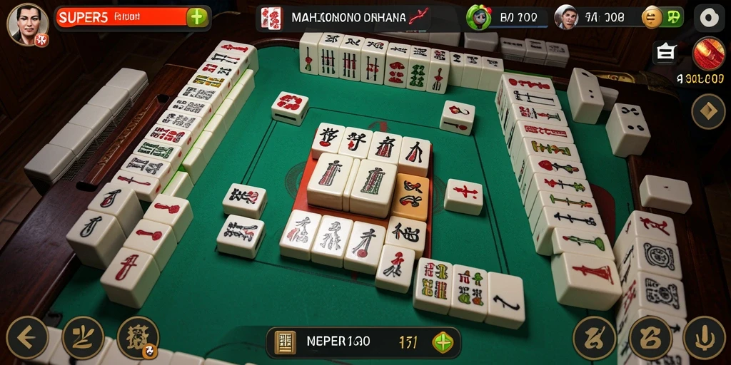 Tampilan gameplay Mahjong di SUPER5 yang menarik dan berwarna.