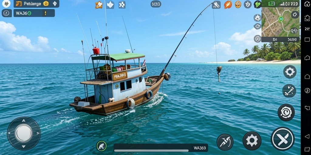 Tampilan gameplay memancing yang menarik dan menawan dari WA369.