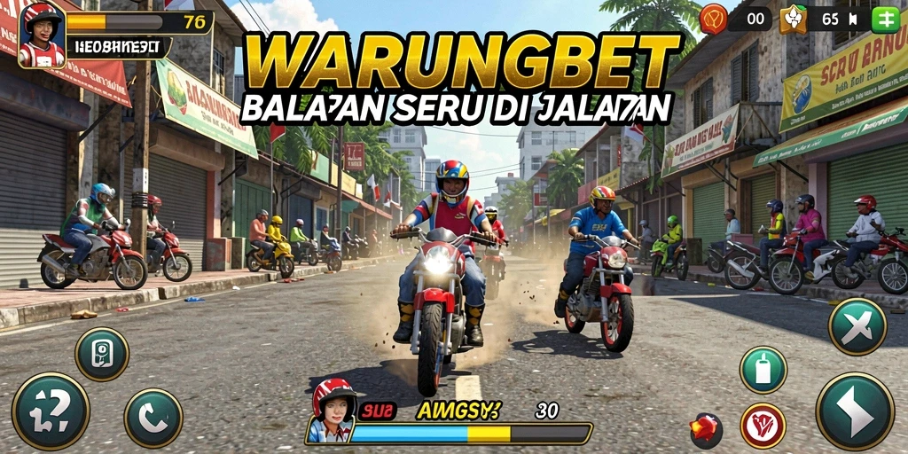 Tampilan gameplay seru dalam balapan di <strong>WARUNGBET</strong> dengan mobil berkecepatan tinggi.